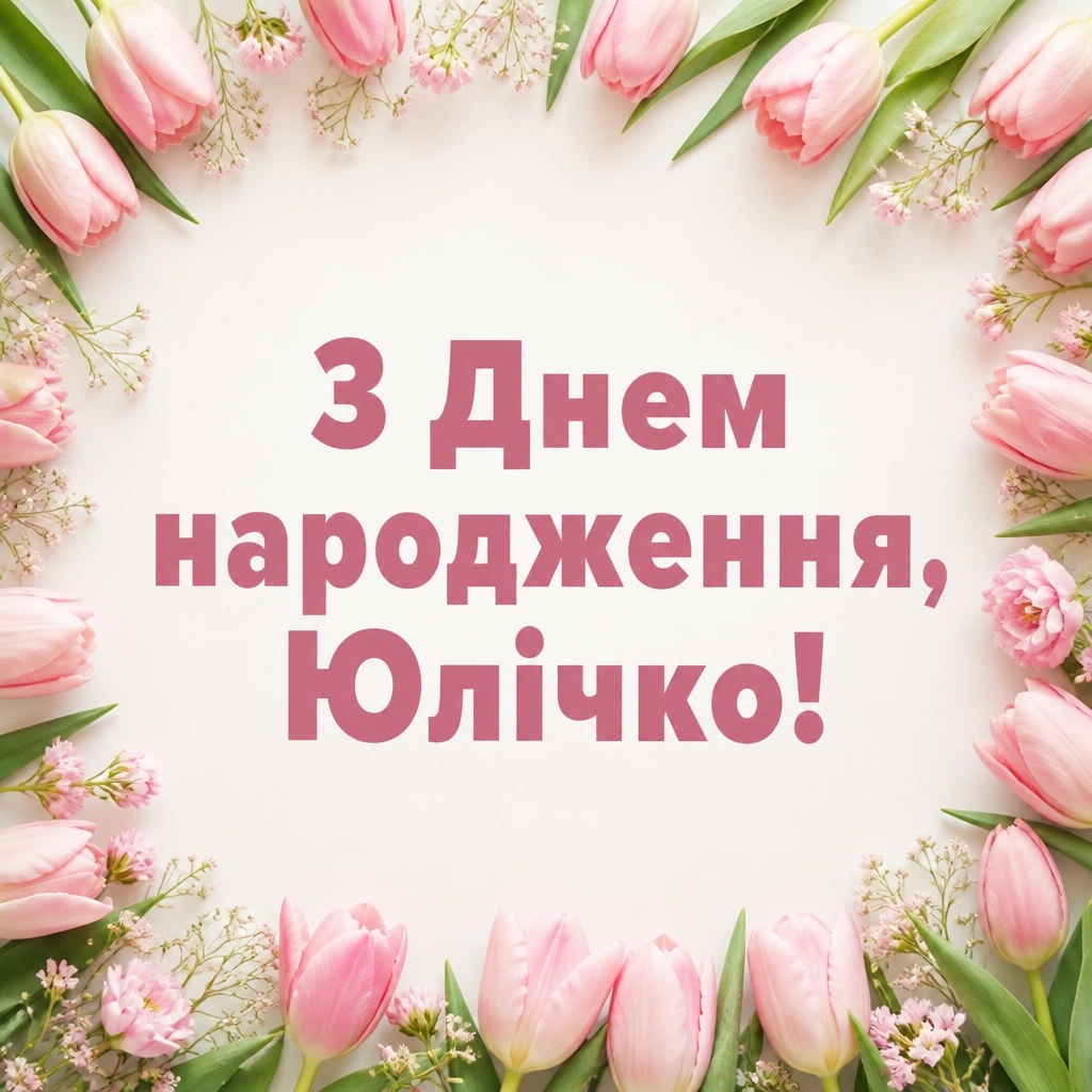 юлічка з днем народження юля українською