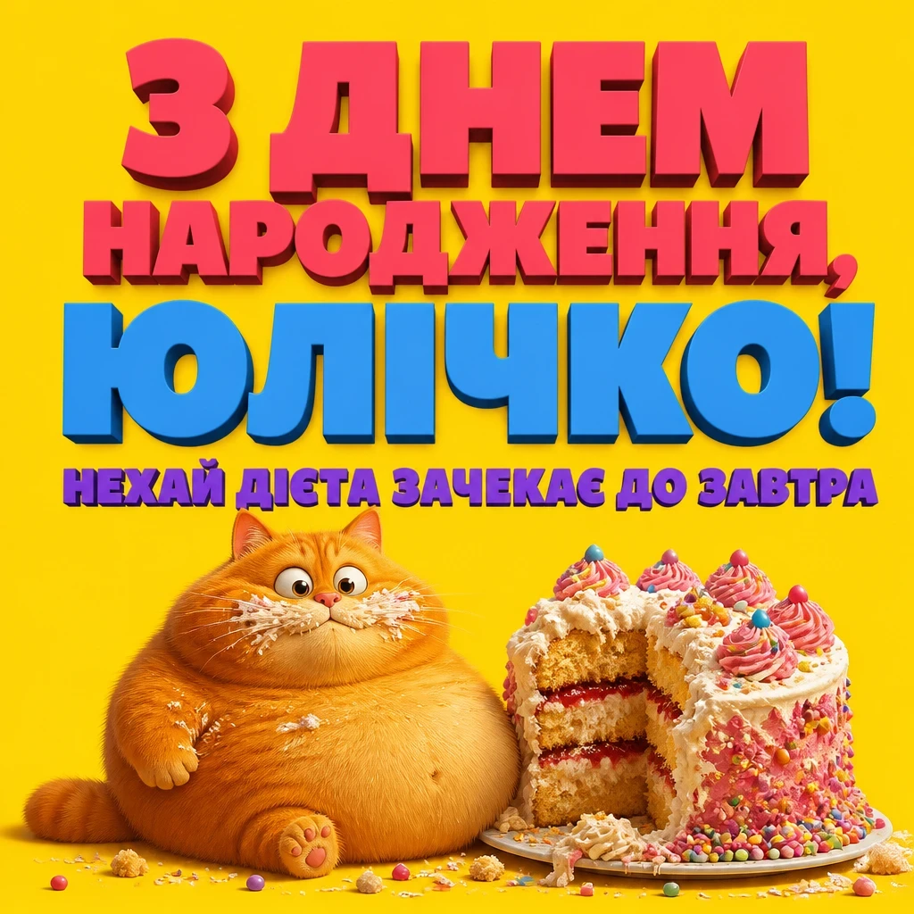 юлічка з днем народження юля українською