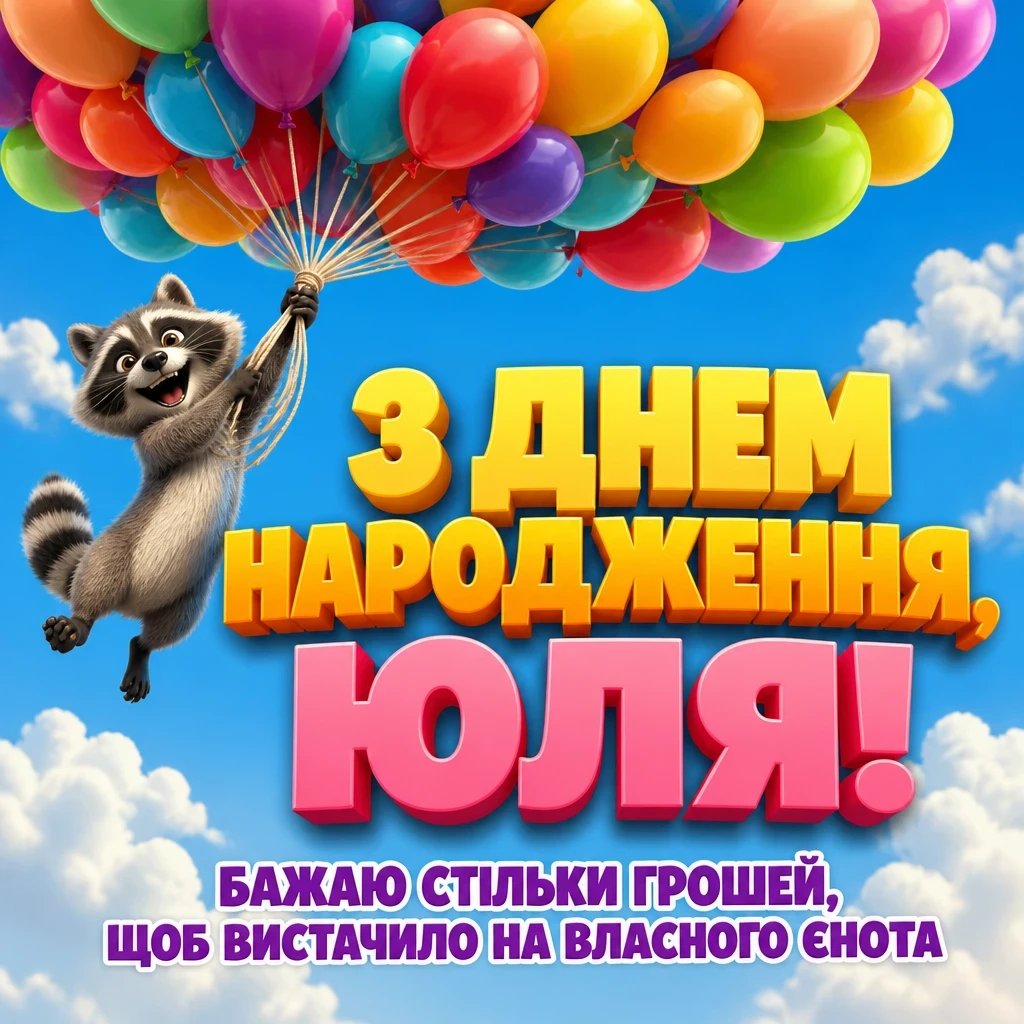 юлічка з днем народження юля українською