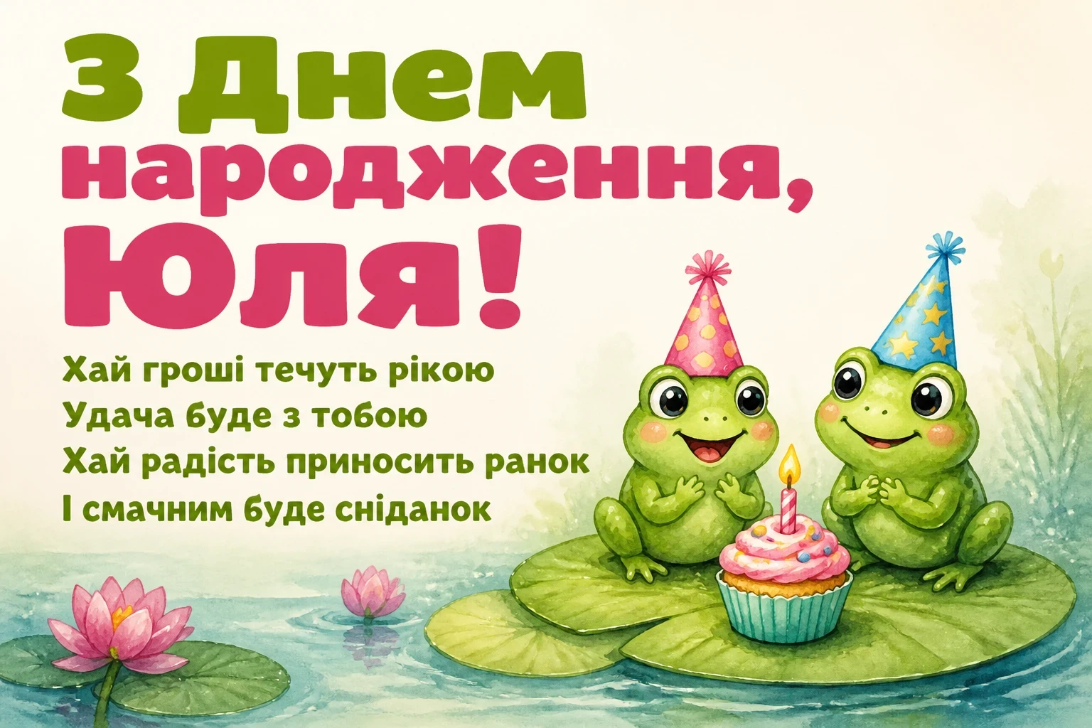 юлічка з днем народження юля українською