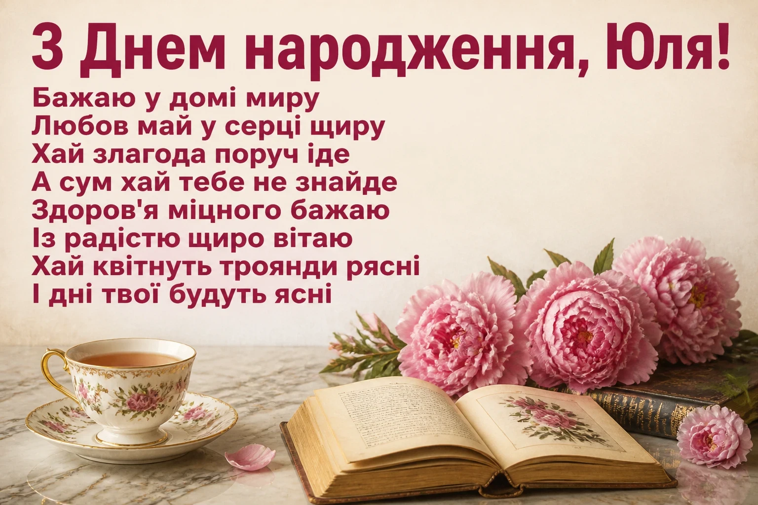 юлічка з днем народження юля українською