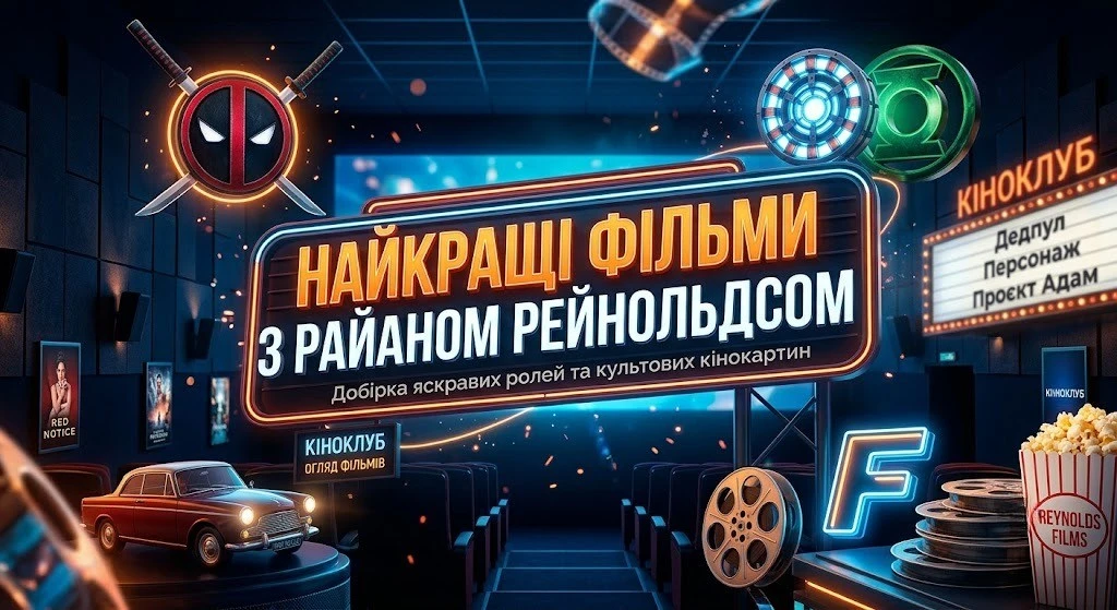 Кращі фільми з Райаном Рейнольдсом на будь-який настрій